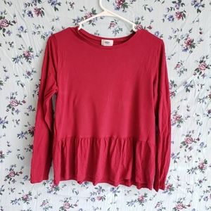 Peplum long sleeve shirt